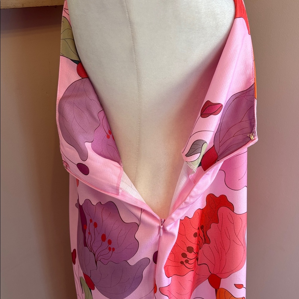 Petal & Pup Tillie One-Shoulder Maxi Dress in Pink Floral NWT - Picture 9 of 13
